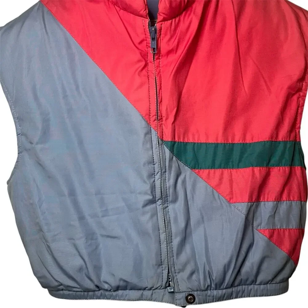 Vintage DiTrani Designs Colorblock Puffer Vest Down Fill Made in Canada Sz 8